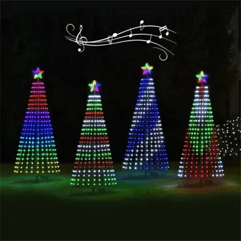 LED Vianočný Stromček Lightshow String Vodopád Star Svetlá Vonkajšie Dekorácie Multicolor Lightshow Záhrada Metrov Svadobné Party