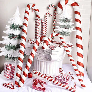 Multi Veľkosť Červené A Biele Vianoce Candy Palice Vianočné Gule Na Vianočný Stromček Prívesok Rodinné Vianočné Dekorácie Nový Rok Darčeky