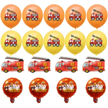 18pcs Hasič Narodeniny Balón Nastaviť Hasič Požiaru Truck Tému Party Dekorácie Zásoby Hélia Fólie Ballon