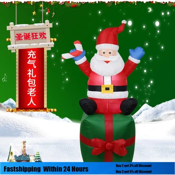 1.8 m Nafukovacie Hračka Santa Claus, Vianočné Snehuliak Vonku Ozdoby na Vianoce, Nový Rok Party Domov Shop Dvore, Záhradné Dekorácie