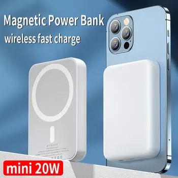 PD20W Bezdrôtový Rýchle Nabíjanie Power Bank Mini 20000mAh Prenosné Nabíjačky Magnetické Externú Batériu pre iPhone12/13/14