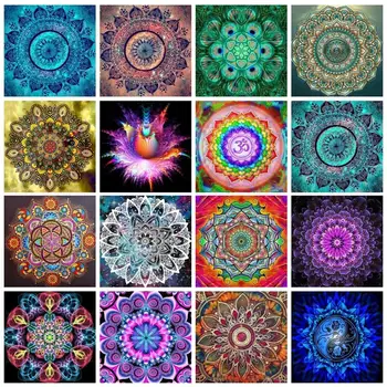 Diamond Maľovanie Mozaiky Výšivky Mandala Cross Stitch Kvet Drahokamu Obrázky Darček Samolepky Na Stenu Domova