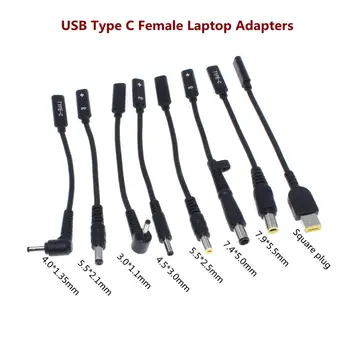 USB 3.1 Typ C PD Napájací Adaptér Prevodník DC Konektor Konektor Kábel Kábel 5.5x2.5 mm Muž pre Asus, Toshiba Notebook Adaptér