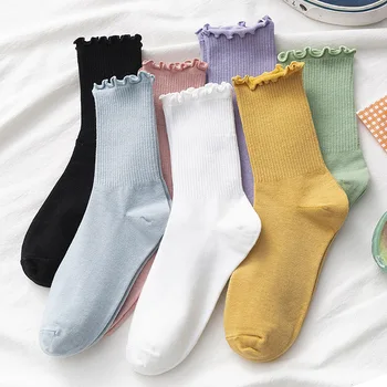 Japonské Ženy Letné Biele Pančuchy S Volánikmi Ponožky pre Dievčatá Harajuku Pekné Veci Kawai Športové Ponožky Žena Zábava Ponožka Gyaru