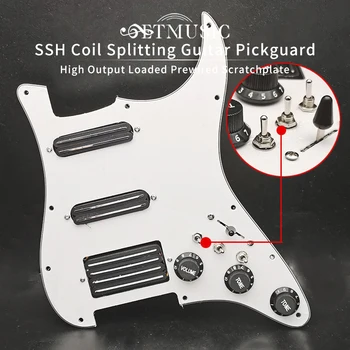 SSH Vysokú Výstupnú Naložené Prewired Scratchplate Cievka Rozdelenie 2 Mini Humbucker s Coil Pickup, Elektrické Gitary, Pickguard