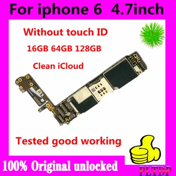 100% Originálne Odomknutý Pre iPhone 4 4S 5 5C 5S 6 6p 6s 6sp Doske Žiadny Dotyk ID, s plnou čipy a zadarmo icloud Logic board
