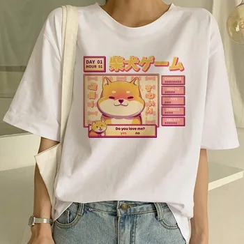 2022 Ženy, T košele Roztomilý Zvierat Shiba Inu Krátky Rukáv T-shirt Žena Japonské Anime Oblečenie Harajuku Kawaii Žena Šaty, Topy
