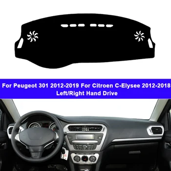 Auto Vnútorné Panel Kryt Pre Peugeot 301 2012 - 2019 Pre Citroen C-Elysee 2012 - 2018 DashMat Koberec Slnko-Odtieň Koberec 2017 2016