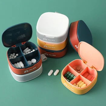 1pcs Pilulku Medicíny Box Farebný Štvorec Prenosné Balenie 4 Deň Tablet Pilulku Poli Medicíny Dávkovač Denný Mini Prípade Skladovania