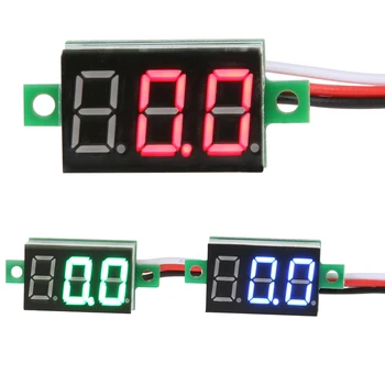 0.36 Palcový DC 0-100V Mini Digitálny Voltmeter Modrá/Červená/Zelená LED Displej Modul Volt Rozchod Panel Napätie Ukazovateľ, 3 Vodiče