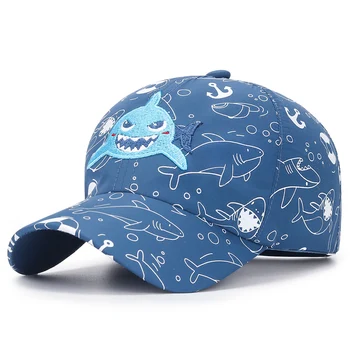 Connectyle Deti Ľahký rýchloschnúci Slnko Klobúk Roztomilý Dizajn Shark Nastaviteľné Batoľa šiltovku UV Ochrany Chlapci Dievčatá Čiapky