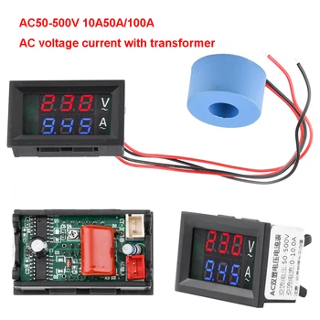 AC 50-500V LED Digitálny Voltmeter Ammeter Napätie Volt na Meter Nástroj Nástroj 2 Vodiče Volt Monitor Tester