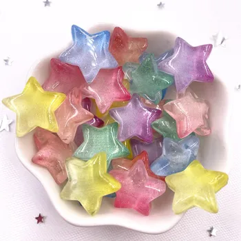 10pcs Lesk Živice Transparentné Candy Farebné Hviezdy Flatback Drahokamu Zápisník DIY Crystal Dekor Figúrka Plavidlá M046