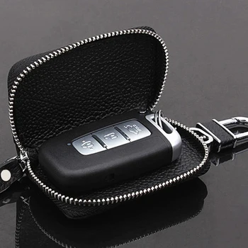 Auto Kožené auto Tlačidlo Keychain Kryt Prípade Taška Kabelku pre Hyundai Akcent Azera Elantra Solaris Verna Santa Fe IX45 Sonáta