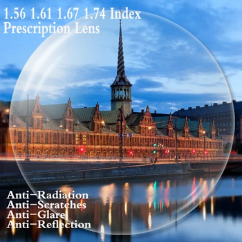 1.56 1.61 1.67 1.74 Index Asférické Optické Šošovky na Predpis Krátkozrakosť Presbyopia Recept Okuliare, Šošovky, Anti-Reflective FT0001