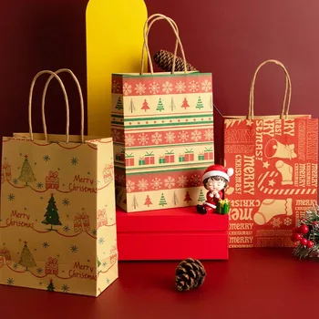 5 ks Vianočný Darček Taška Vianočný Stromček snehové Vločky Candy Cookie Balení Taška Boxy Nový Rok Party pre Vianočné Občerstvenie Súčasnosti Box Vrece