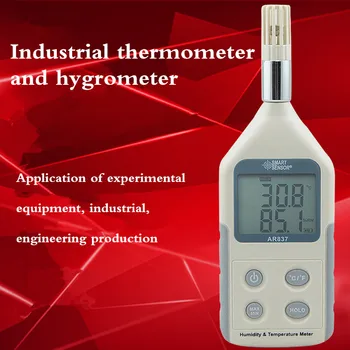 AR837 Ručné Vlhkosť Teplota Tester Digitálny Vlhkomer Teplota Vlhkosť Meter Monitor 10~50C, 5%RH~98%RH LCD w/Späť
