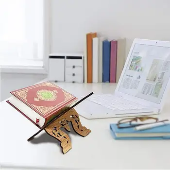 Drevené Totožnosti Al-Fitr Islamskej Knihy Polica Výtvarné Spracovanie Odnímateľný Robustný Skladovanie Držiteľa Islam Domácnosti Dodávky Dekorácie