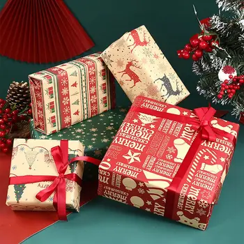Nový Nový Rok Súčasná Výzdoba Remesiel Vianočný Baliaci Papier Darčekový Papier Rolka