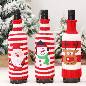 Navidad Vianočné Fľaša Vína Protiprachový Kryt Veselé Vianočné Dekorácie pre Domov 2022 Vianočné Ozdoby Nový Rok 2023 Vianočné Darčeky