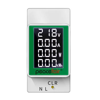 Jednofázový Din lištu Elektriny Digitálny Napájací Energie Meter Watimetro Watt Kwh Voltmeter Ammeter Spotreba Wattmeter