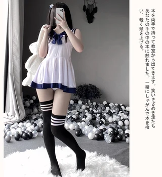 Lolita Sexy Spodnú Bielizeň Školské Dievča Cosplay Kostýmy Krátke Šaty Bez Rukávov Námorník Oblečenie Kawaii Japaness Anime Štýle Mini Sukne