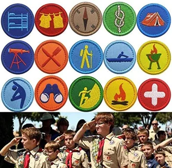 1PC Deti Boy Scout Vyšívané Taktických Vojenských Škvrny Jednotné Pásky Odznaky Háku&Slučky Podklad DIY Nášivka Chlapci Darčeky, 1.6