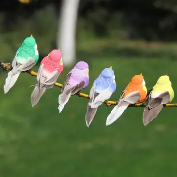Žiarivo Farebné Tvorivé Vianočné Umelé Pernatej Pena Vták Mini Vták Ornament Nádherné na Balkón