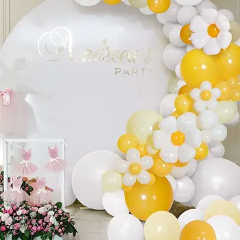 Daisy Balón Arch Reťaz Sada Boho Svadobné Happy Birthday Party Usporiadanie Balóny Garland Baby Sprcha Baloon Ballon Babyshower