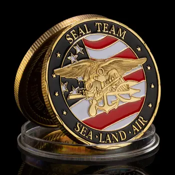 Vojenské Mince Seal Team Suvenír ministerstva Námorníctva Zberateľskú Dar, Zbierka Umenia Pozlátené USA Vojenské Mince