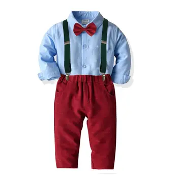 2020 Nové Módne Baby Oblek Detské Obleky 3ks/Set Deti Baby Chlapci Obleku Pevné Tričko+ Nohavice+Luk Set Pre Chlapcov 1-6 Veku