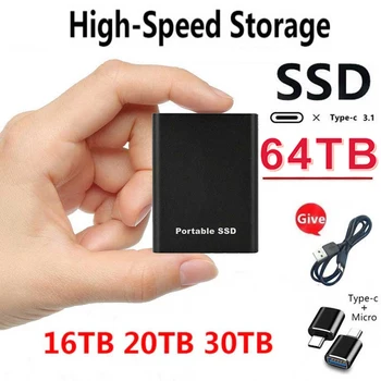 Prenosné High-speed 500GB 1 TB 2TB SSD 4TB 6TB 8TB Externý Pevný Disk Mass Storage USB 3.0 16TB Originálne Mobilné SSD pre Notebook