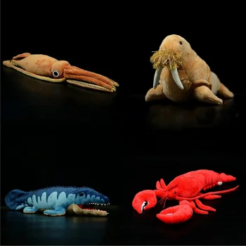 Roztomilý Realisticky Lobster Narvala Mosasaur Kráľ Squid Bábika Simulácia Sépie Chobotnice, Morské Život Zvierat PlushToy Model Dary