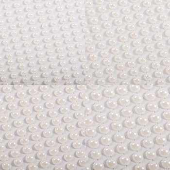 3 mm 4 mm 5 mm 6 mm Flatback Slonovinová biela Pol Perly Samolepiace Nálepky Domáce Dekorácie Živice Zápisník