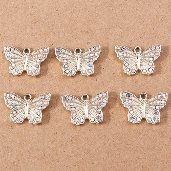 10pcs 20x14mm Roztomilý Zvierat Charms Crystal Motýľ Charms Prívesky pre Šperky, Takže DIY Náušnice, Náhrdelníky Remesiel Príslušenstvo
