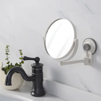 Skladacie Rameno Rozšíriť Kúpeľňa Zrkadlo Bez Vŕtačka Otočná Kúpeľňa Zrkadlo Sacie Rameno Dvojité Bočné Kozmetické Make-Up Zrkadlá