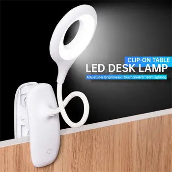 Stolná Lampa LED Stolná Lampa Dotyk Klip Štúdia Lampa Flexibilné Gooseneck Ploche USB Svetlo Nabíjateľná Štúdia Svetla na Čítanie