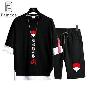 Anime T-Shirt Itachi Cosplay Kostým Čiernej Krátky Rukáv Fashion Sharingan, Kostýmy Oblek