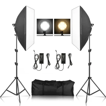 SH Fotografie Softbox 5500K Lampa Kontinuálne Osvetlenie Súpravy Dve Farby S Fotografické Žiarovka Príslušenstvo Pre Foto Studio Video