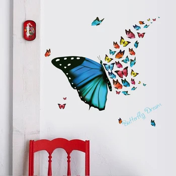 Farebný Motýľ Nálepky na Stenu Motýle, Pre Domáce Dekorácie Obývacia izba, Spálňa Decor Art Obtlačky Tapety Odstrániteľné Plagát