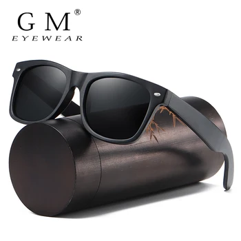 GM Polarizované slnečné Okuliare 100% Prírodné Drevené slnečné Okuliare, Rám Bambusu Čierne slnečné okuliare Muži /Eomen Luxusné Retro slnečné Okuliare UV400