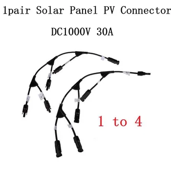 1pair Slnečné FV Panel Y-pobočky PV Konektor Samec + Samica Adaptér Konektor Kábla Medeného Pocínovaného Solárneho Fotovoltaického Panelu Connecto