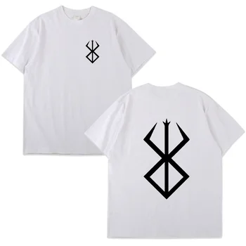 Unisex Berserk Logo Tlače T-shirt Japonský Streetwear Anime Cosplay Bavlnené Tričko Muži Ženy Lete Bavlna Krátky Rukáv Tees Muž