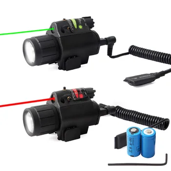Taktické Červená Zelená Bodka Laserový Zameriavač Biele LED Baterka Zbraň Svetlo S akumulátorom Rýchle Uvoľnenie Na Lov, Pištole, Zbraň,