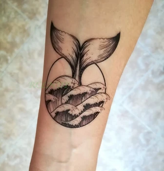 Nepremokavé Dočasné Tetovanie morské vlny veľryba vlk eagle tatto nálepky flash tetovanie falošné tetovanie ruky, nohy pre mužov dievča žien dieťa