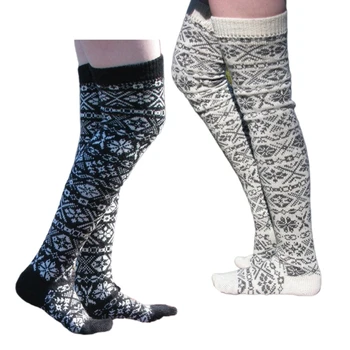 Ženy Zimné Zrastov pre Extra Dlhé Boot Ponožky Vianočné dekoráciami Útulné a Teplé Nad Kolená, Stehná Vysoké Pančuchy Leg Warmer