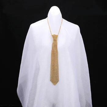 Elektrolyticky pokrývajú detí pearl kravata korálky, ručne tkané lesklé zlaté dámske tričko kravatu motýlik šperky