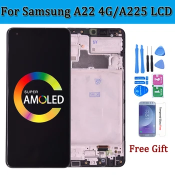 Super AMOLED Pre Samsung Galaxy A22 4G LCD Samsung A225 A225F SM-A225F/DS LCD Displeja Rám Dotyk Digitalizátorom. Obrazovke LCD A225
