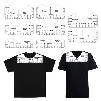 8Pcs T-shirt Sprievodca Vládca V Krku Alignment Tool Tee Projektovanie Sprievodca Nástroj Presné Rozsahu Domáce Oblečenie Meranie