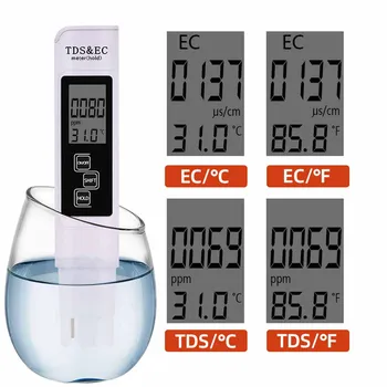 Pitná Voda 3 v 1 TDS ES Meter Digitálne Pero Tester Kvality Vody Monitor Pre Všetky Testovanie Vody